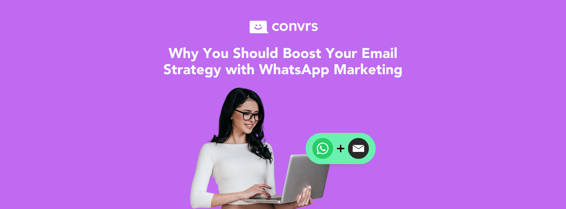 Businesswoman using Email Marketing and WhatsApp Marketing to engage with customers